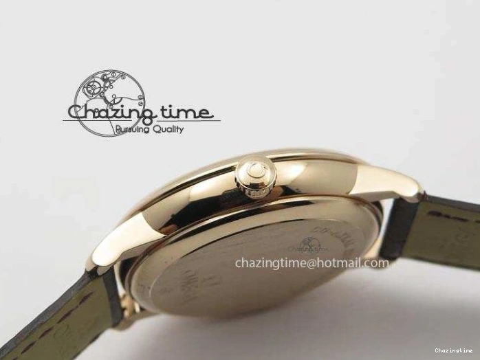 0207 Popular De Ville MK 1:1 Best Edition RG White Dial On Black Leather Asian Seagull T1701 (Sec@6) 8237